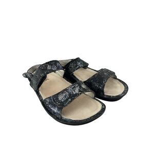 Alegria verona Black Glitter Snake 2 Strap Size 37, Us 6.5-7